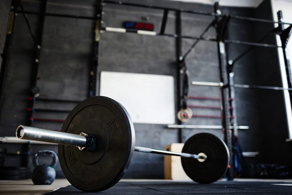 Cross-training equipment in gym